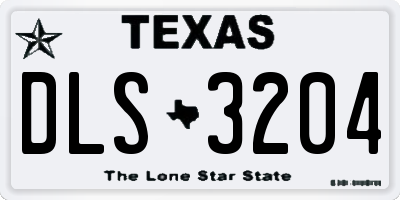 TX license plate DLS3204