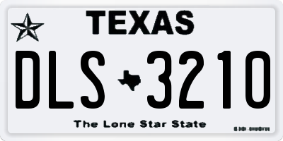 TX license plate DLS3210