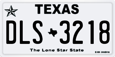 TX license plate DLS3218