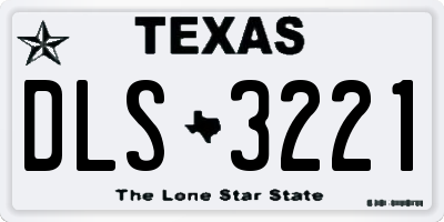 TX license plate DLS3221