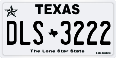 TX license plate DLS3222