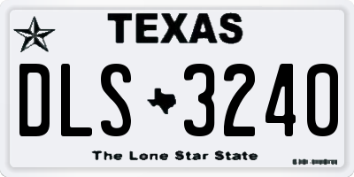 TX license plate DLS3240