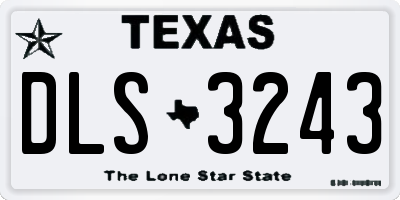 TX license plate DLS3243