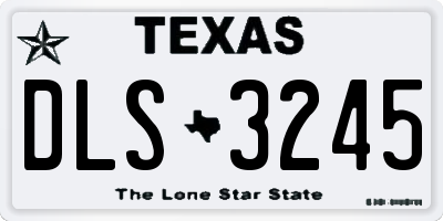 TX license plate DLS3245