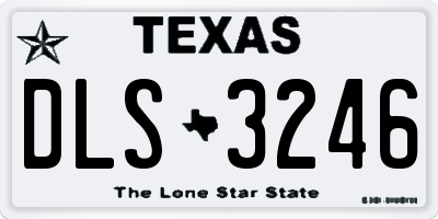 TX license plate DLS3246