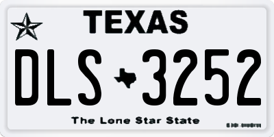 TX license plate DLS3252