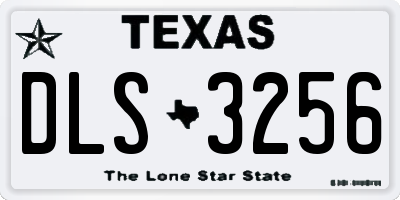 TX license plate DLS3256