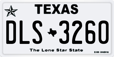 TX license plate DLS3260