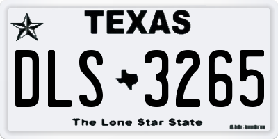 TX license plate DLS3265