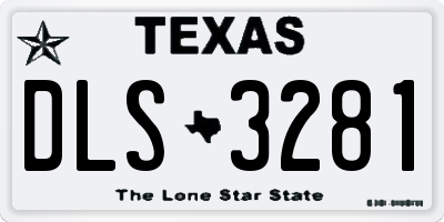 TX license plate DLS3281