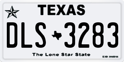 TX license plate DLS3283