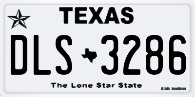 TX license plate DLS3286