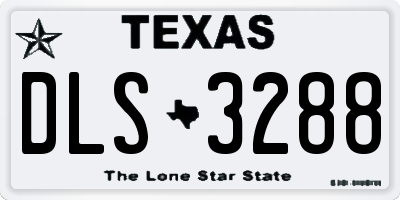 TX license plate DLS3288