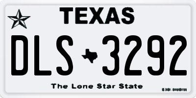 TX license plate DLS3292
