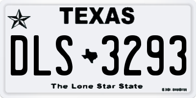 TX license plate DLS3293