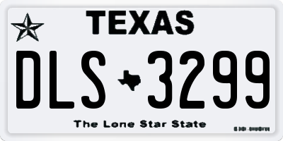 TX license plate DLS3299