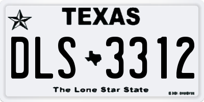 TX license plate DLS3312