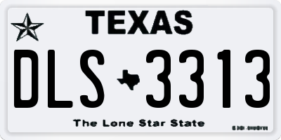 TX license plate DLS3313
