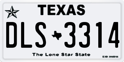 TX license plate DLS3314