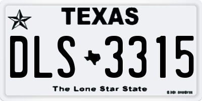 TX license plate DLS3315