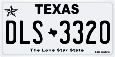 TX license plate DLS3320