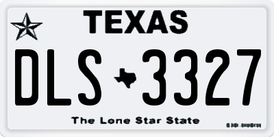 TX license plate DLS3327