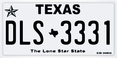 TX license plate DLS3331