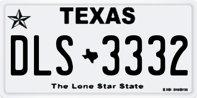 TX license plate DLS3332