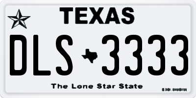 TX license plate DLS3333