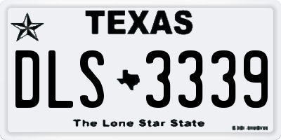 TX license plate DLS3339