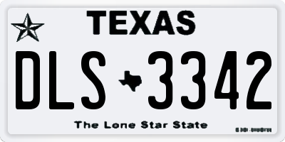 TX license plate DLS3342
