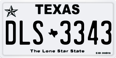 TX license plate DLS3343