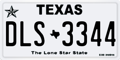 TX license plate DLS3344