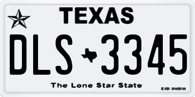 TX license plate DLS3345