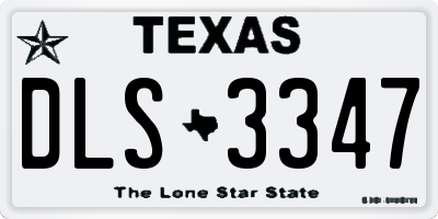 TX license plate DLS3347