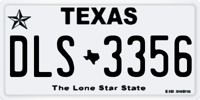 TX license plate DLS3356