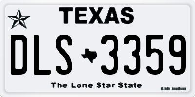 TX license plate DLS3359