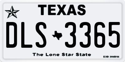 TX license plate DLS3365