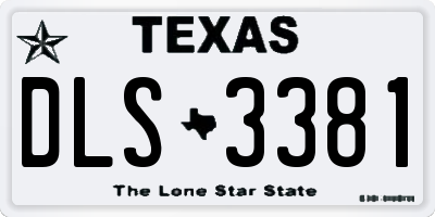 TX license plate DLS3381