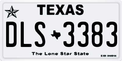 TX license plate DLS3383
