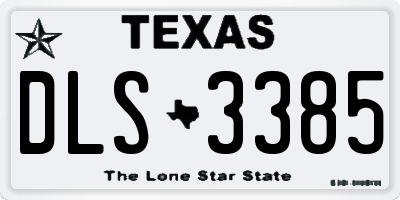 TX license plate DLS3385