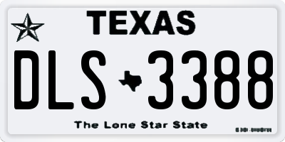 TX license plate DLS3388