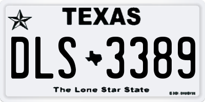 TX license plate DLS3389