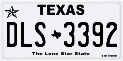 TX license plate DLS3392