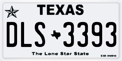TX license plate DLS3393