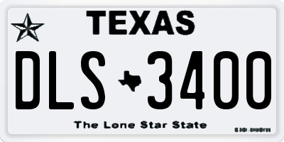 TX license plate DLS3400