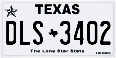 TX license plate DLS3402