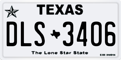 TX license plate DLS3406