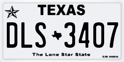 TX license plate DLS3407