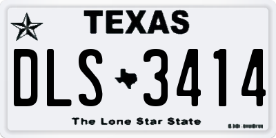 TX license plate DLS3414